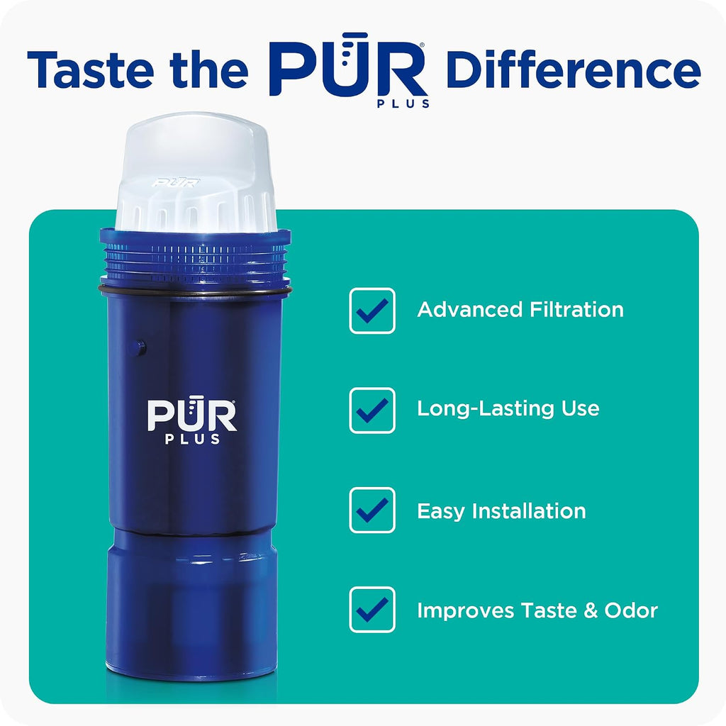 PUR PLUS Water Pitcher Replacement Filter with Lead Reduction (3 Pack), Blue – Compatible with all PUR Pitcher and Dispenser Filtration Systems