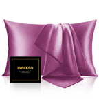 INFIIXSO Mulberry Silk Pillow Cases Standard Size with Zipper, Champagne