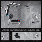 Rain Shower Head with Handheld Showerhead, Chrome 1.8GPM 460311