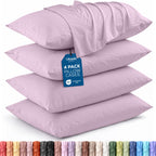 Pillow Covers Standard Set of 4, Soft and Comfy Pillow Cases, Purple