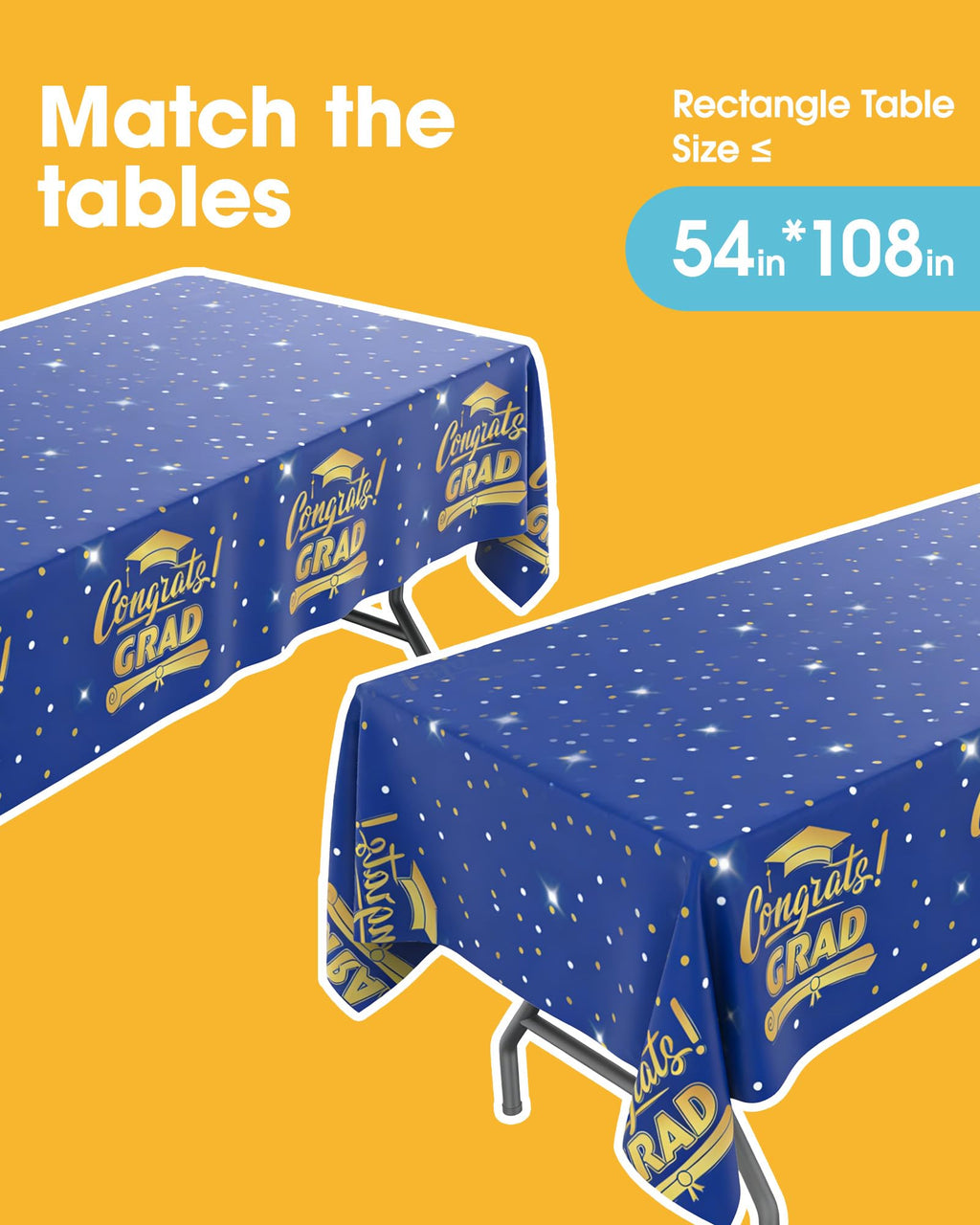 Niuara American Flag Plastic Table Cloth Disposable, 4 Pack, 54 x 108 in