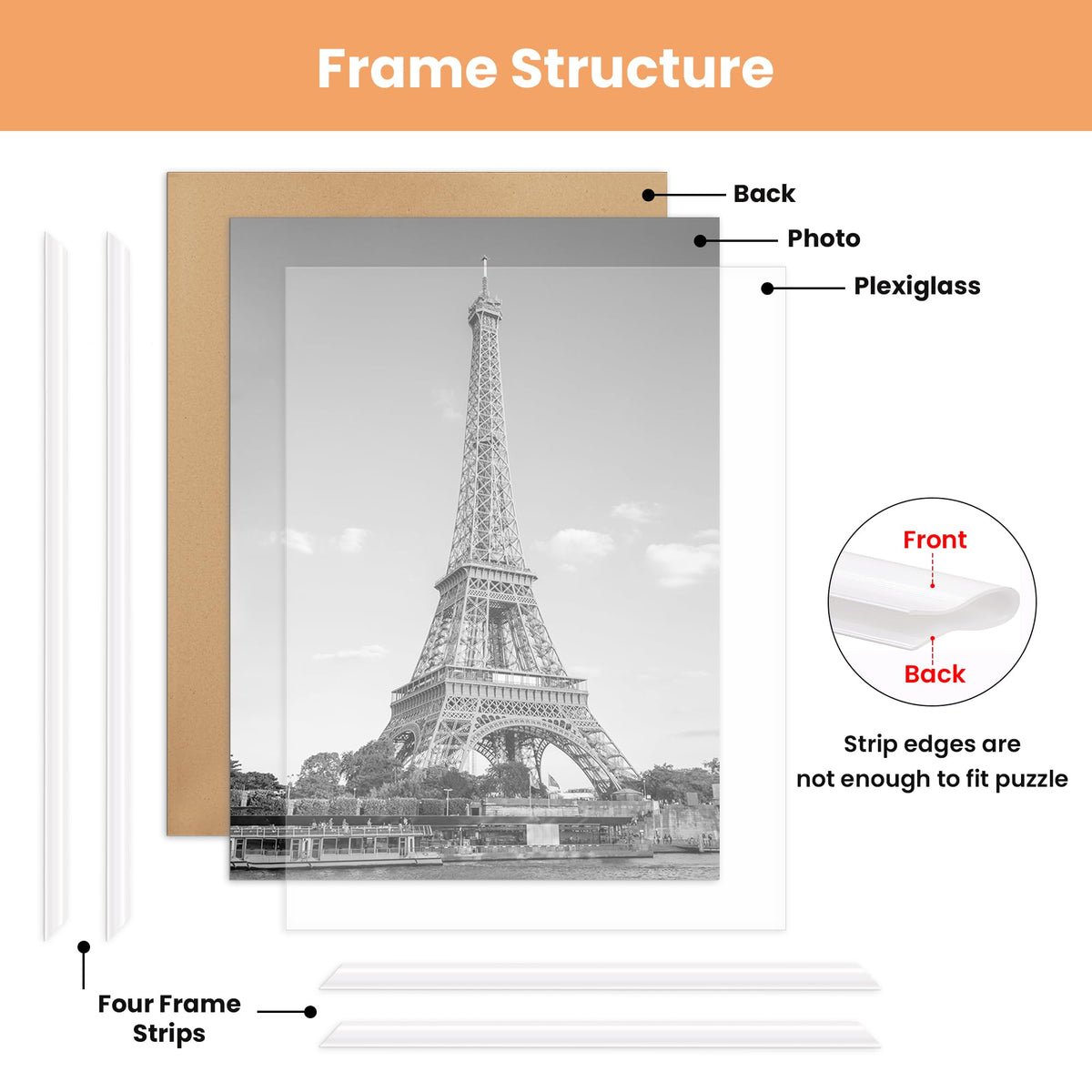 upsimples 12x16 Poster Frame, Easy Slide-In Assembly, White, 3 Pack
