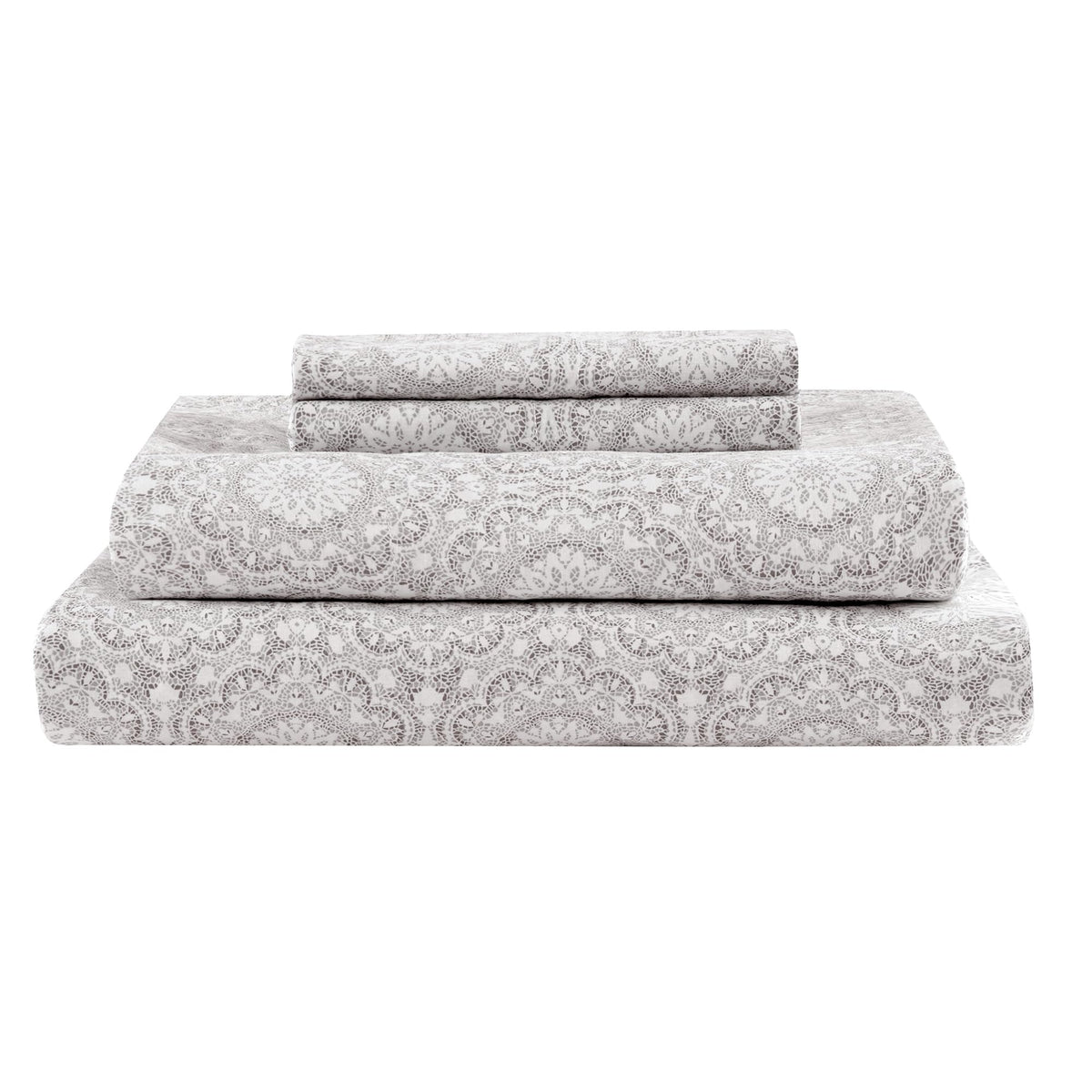 Comfort Spaces 100% Cotton Percale Sheets Twin XL Size 3 Pc, Diamond Sliver