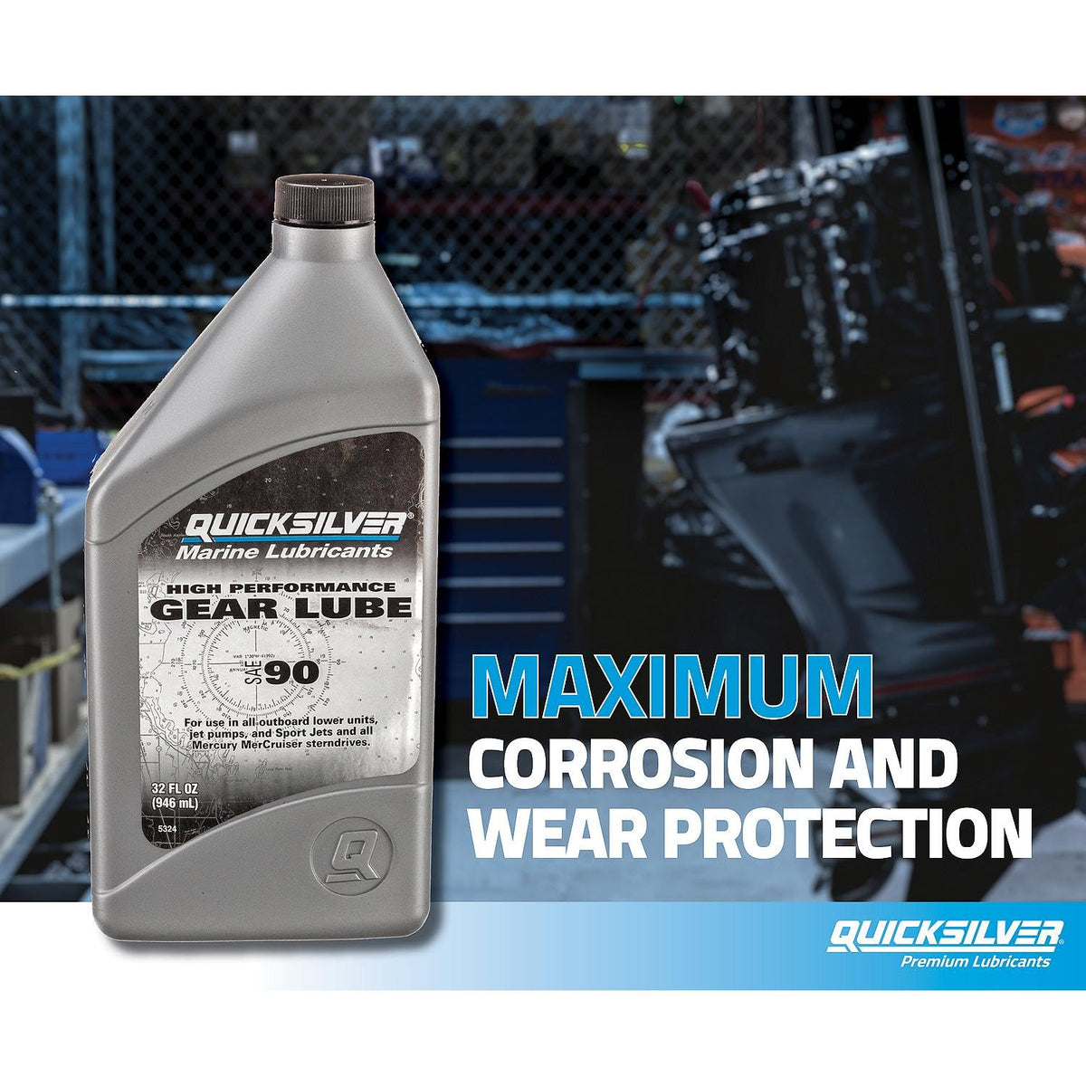 Quicksilver SAE 90 High Performance Gear Lube, 32 oz