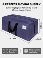 HOMESURE Supports 200lbs Heavy Duty Moving Bags - Strong Zipper & Wrap-Around Handles - Water-Resistant Storage Totes, Durable Alternative to Moving Boxes - 4 Pack - Semi-Transparent