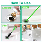 Drain Snake Hair Drain Clog Remover - 3 Pack Shower Sink Unclogger Tool