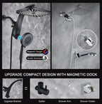 Rain Shower Head with Handheld Showerhead, Chrome 1.8GPM 460311