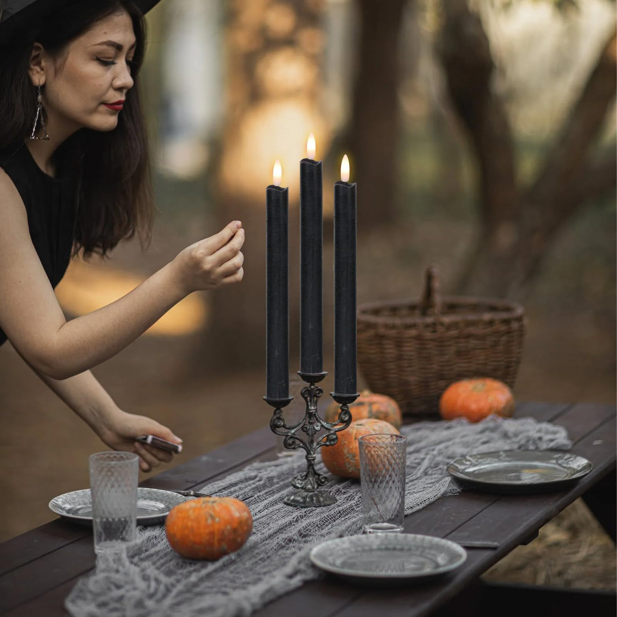 GenSwin 10.8" Flameless Floating Candles Wand Halloween Decorations