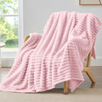 BEDELITE Ribbed Full Size Blanket for Bed, Olive Green, 84"x90"
