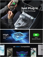 for iPhone 18/17 Pro Max Car Charger USB C Fast Charge with Coiled Cable