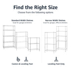 Amazon Basics 5-Shelf Tower Adjustable Storage Shelving Unit, Chrome, 16" x 16" x 54", 150 lbs Per Shelf