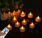 Battery Operated LED Tea Lights Flameless Flickering Candles 12PACK