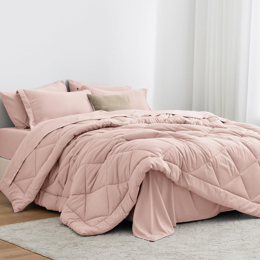 Love's cabin Twin Comforter Set, 5 Pieces Bed in a Bag, Aqua
