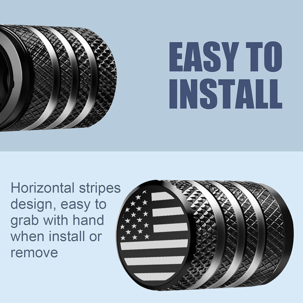 DECURCAR Tire Valve Stem Caps 5 Pack American Flag - Purple
