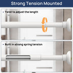 ENJOYBASICS 1" Black Shower Curtain Rod, 30-52" Adjustable, Secure Tension