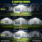 daphino 3000LM Solar Lights, Motion Sensor Outdoor Lights, 4-Head, 2 Pack