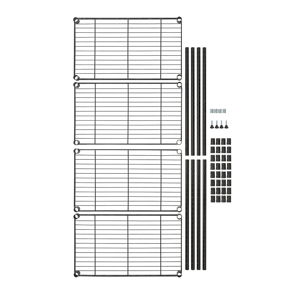 Amazon Basics 5-Shelf Tower Adjustable Storage Shelving Unit, Chrome, 16" x 16" x 54", 150 lbs Per Shelf