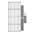 Amazon Basics 5-Shelf Tower Adjustable Storage Shelving Unit, Chrome, 16" x 16" x 54", 150 lbs Per Shelf