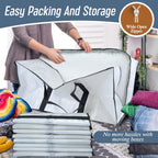 6 Pack Extra Heavy Duty Large Moving Bags with Strong Zipper, Dark Blue