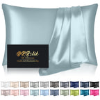 DKBslik Mulberry Silk Pillow Cases Queen Size with Zipper, Olive Green