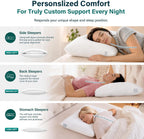 Nuzzle Neck Pillow Adjustable Standard Size Set of 2,Soft Luxury Hotel Feel