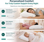 Nuzzle Neck Pillow Adjustable King Size Set of 4,Soft Luxury Hotel Feel