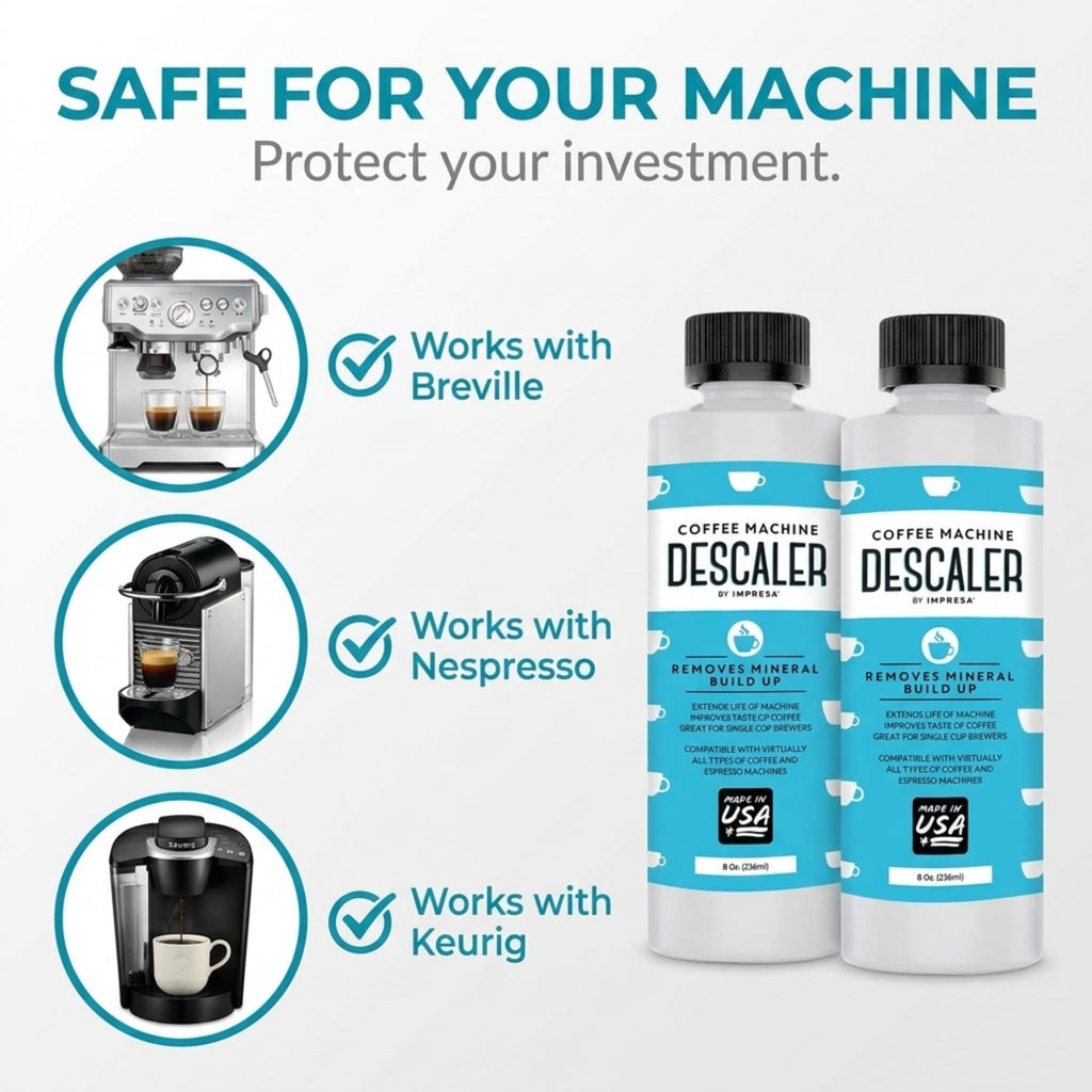 IMPRESA Coffee Machine Descaler, 2-Pack (1-Year Supply) Universal Descaling