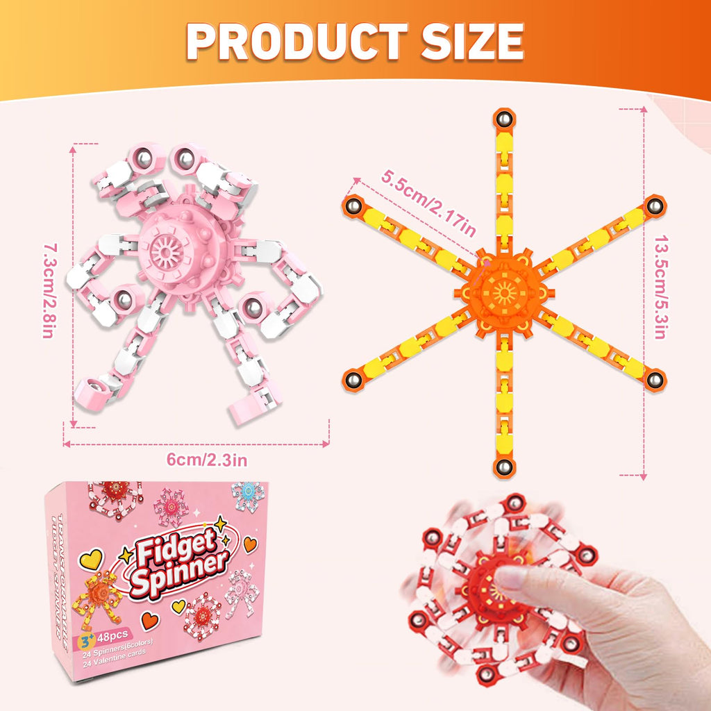 Transformable Fidget Spinners,9PCS Funny Sensory Fidget Toys for Kids