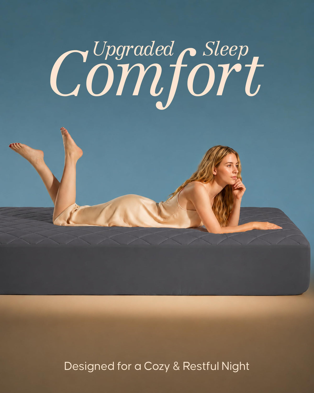 Twin Mattress Pad, Quilted Mattress Protector Topper fits 16" Deep Pocket