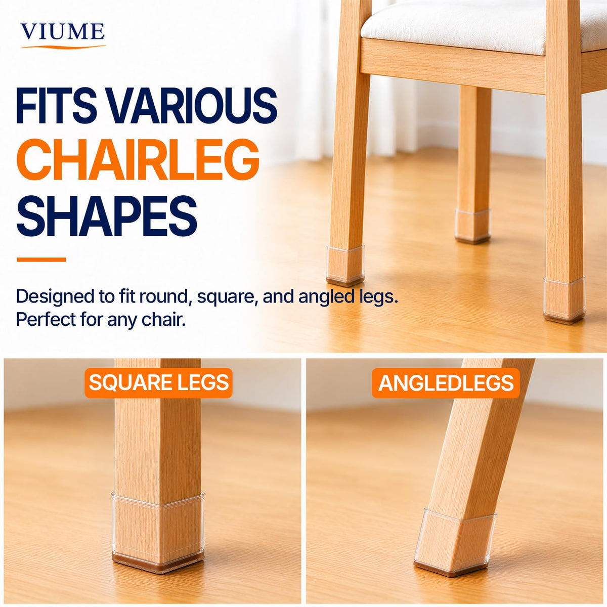 VIUME 24 Pcs Chair Leg Floor Protectors for Hardwood Floors Round