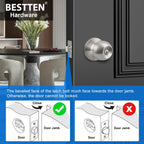BESTTEN Keyed Entry Door Knob with Lock, Heavy Duty Interior and Exterior Door Lock, Standard Ball, Satin Nickel