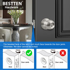 BESTTEN Keyed Entry Door Knob with Lock, Heavy Duty Interior and Exterior Door Lock, Standard Ball, Satin Nickel