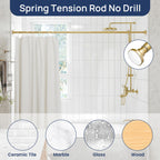 ENJOYBASICS 1" Black Shower Curtain Rod, 30-52" Adjustable, Secure Tension