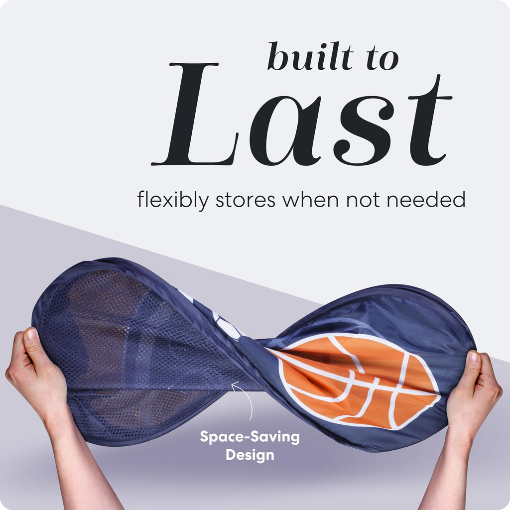 Handy Laundry Collapsible Mesh Pop-Up Hamper with Side Pocket