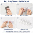 8 Pack Adhesive Bathroom Holders & Dispensers for Kids & Adults, Black