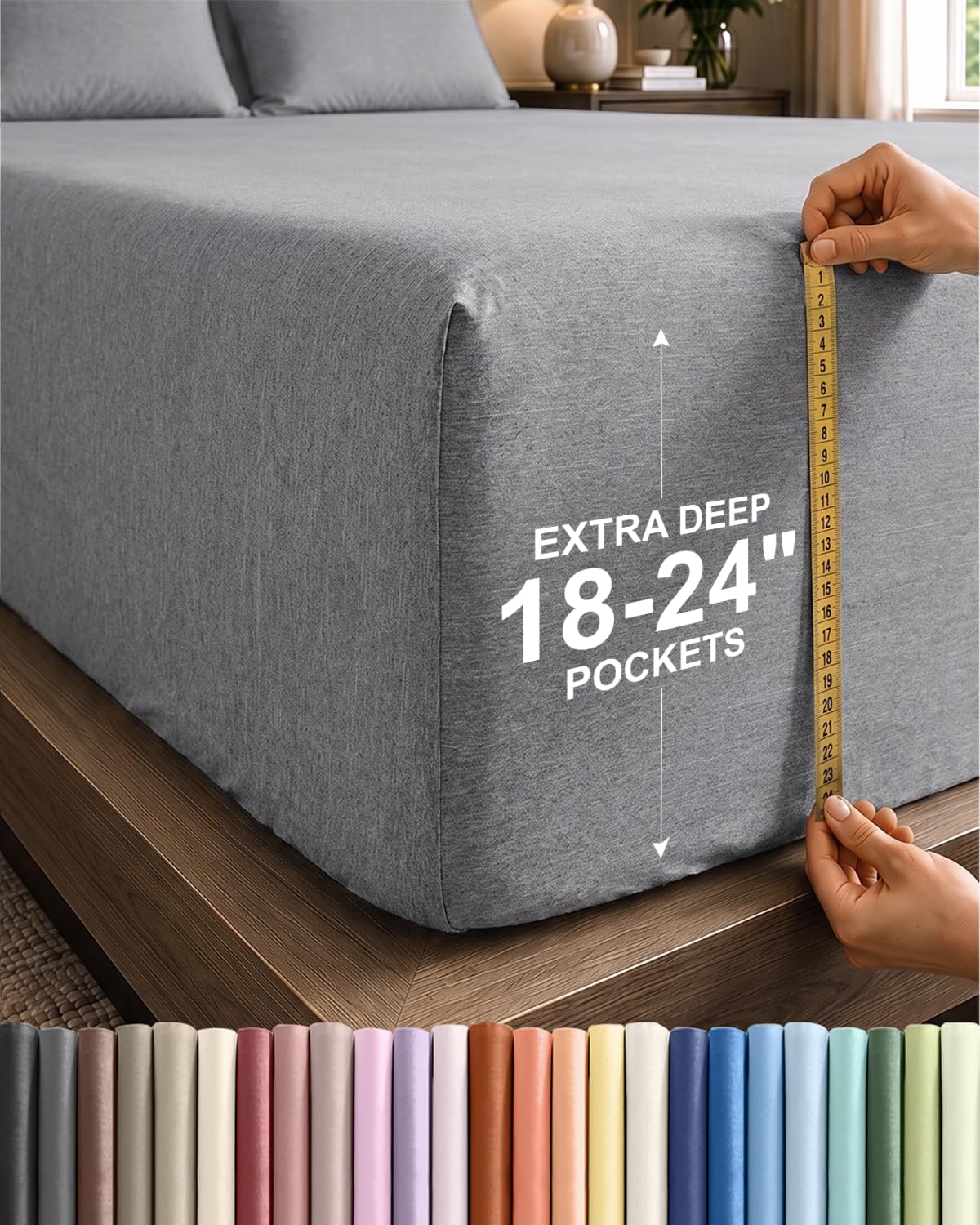 CGK Extra Deep Queen Single Fitted Sheet Only - Dark Grey