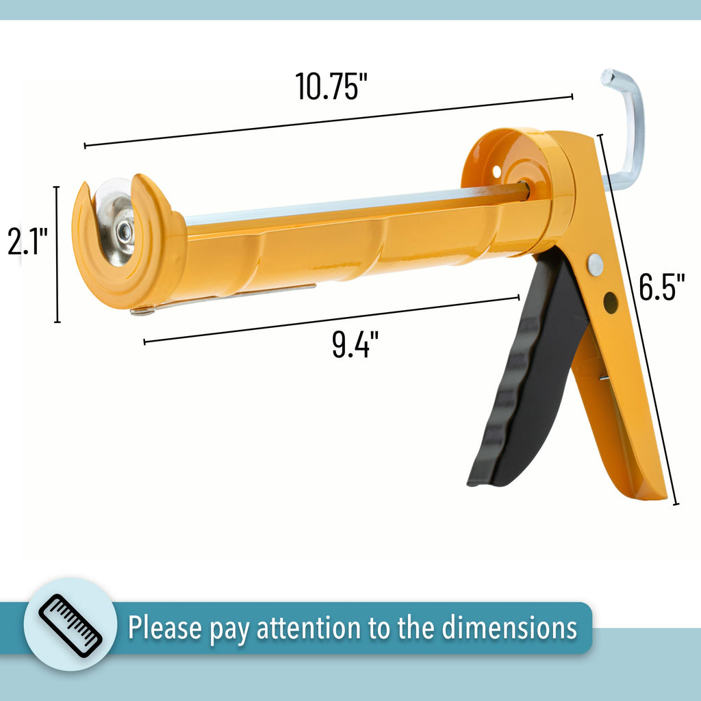 Bates- Caulking Gun, 10:1 Thrust Ratio, Orange, No Drip Sealant Gun