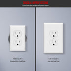 ENERLITES 10 Pack Outlet Covers Wall Plate for Duplex Receptacle, White