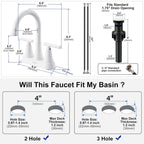 Matte Black Bathroom Faucet, Hurran 4 inch Centerset 2-Handle Lead-Free