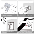 XHF 60PCS 5/8” Clear Adhesive Cable Wire Wall Light Clips, Cord Holder
