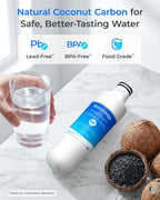 Waterdrop LT1000PC ADQ747935 MDJ64844601 Refrigerator Water Filter, 3 Pack