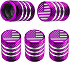 DECURCAR Tire Valve Stem Caps 5 Pack American Flag - Purple