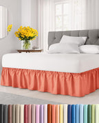 CGK Wrap Around Dust Ruffle Bed Skirt - Full Size, 14" Inch, Light Grey
