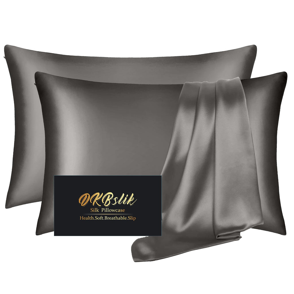 DKBslik Mulberry Silk Pillow Cases Queen Size with Zipper, Olive Green