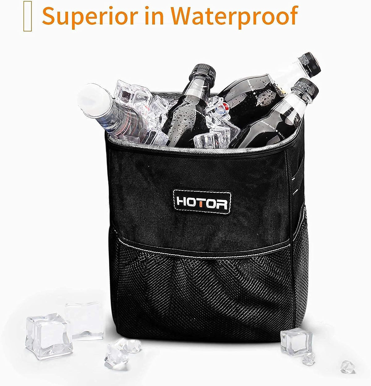 HOTOR Car Trash Can, Leakproof Car Organizer, 2-Gallon, Brown