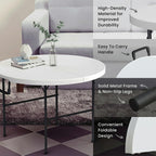10 PACK of 8 Feet Foldable Table with Built in Handle & Steel Legs | 8 FT Heavy Duty Portable | Perfect for Party, Dining, Wedding, Events, Picnic Indoor, Outdoor, Camping, Temporary - 8 Foot