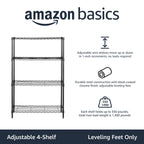 Amazon Basics 5-Shelf Tower Adjustable Storage Shelving Unit, Chrome, 16" x 16" x 54", 150 lbs Per Shelf