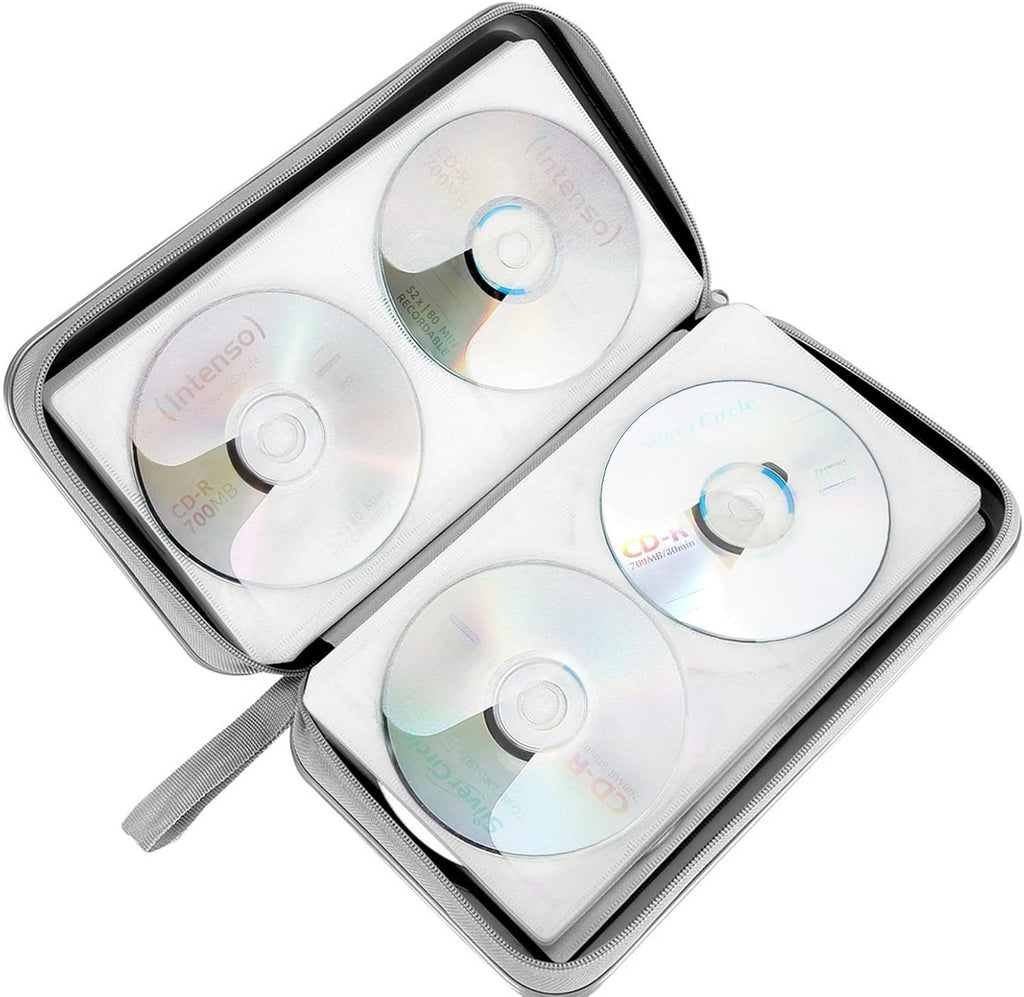 Siveit CD DVD Cases 96 Capacity Disc Storage Binder for Car(Black)