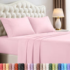 Queen Sheet Set, 4 Pieces 16" Deep Pocket Hotel Luxury Sheets, Heather Sage