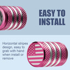DECURCAR Tire Valve Stem Caps 5 Pack American Flag - Purple